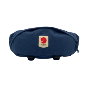 Front of Fjallraven hip pack in mountain blue