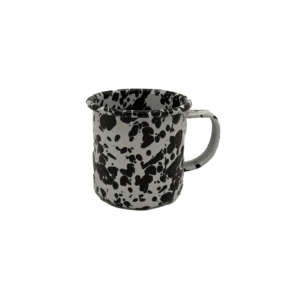 Black and white enamel mug