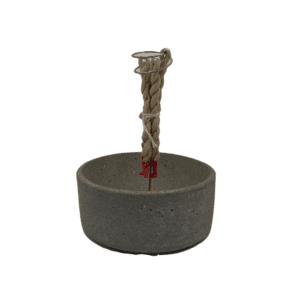Circle concrete incense holder in natural
