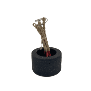 Small concrete incense holder in black