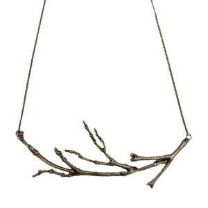 Silver twig necklace