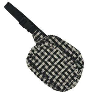 fanny pack in black and white houndstooth print